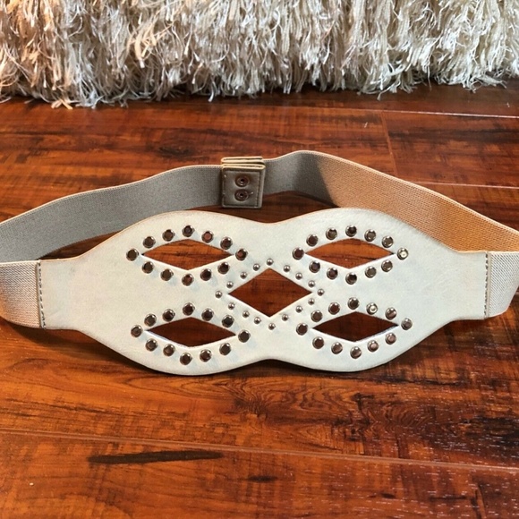 Ivory Silver Studded Bohemian Belt